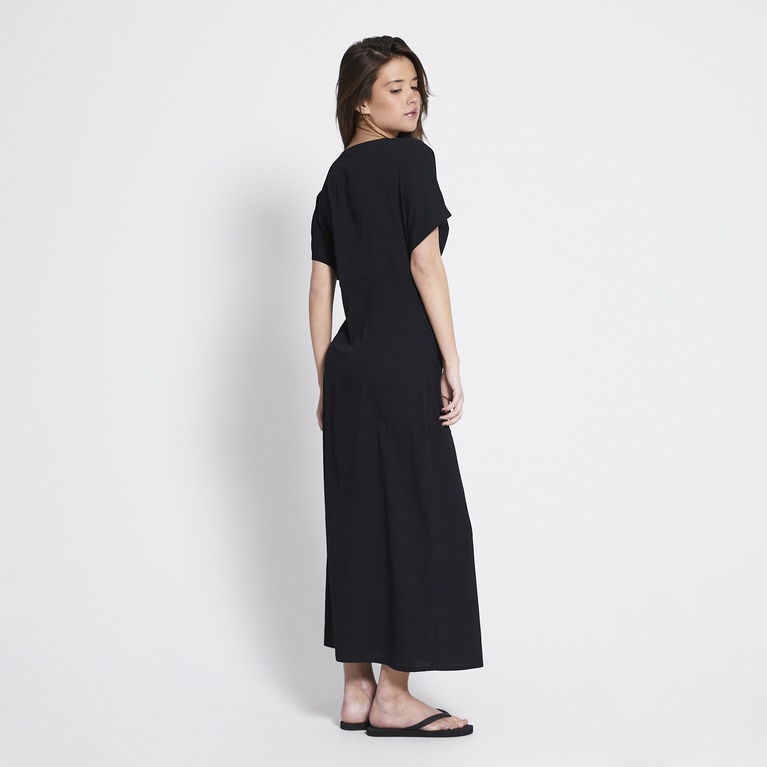 V-neck crepe dress "Selena" Black